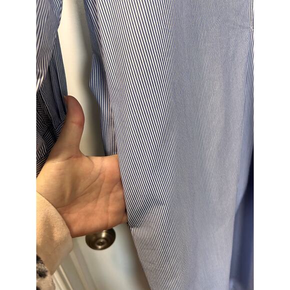 Mer Sea Women's Coastal Pinstripe Essential Shirt Dress Blue White Size‎ S/M - Picture 8 of 13